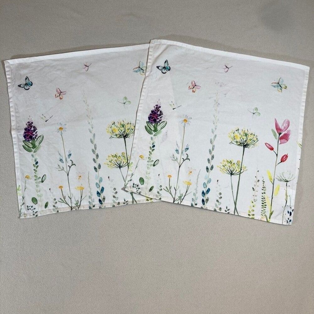 Maison d' Hermine Napkins "Botanical Fresh" Set‎ of 2 Country Chic Wildflower